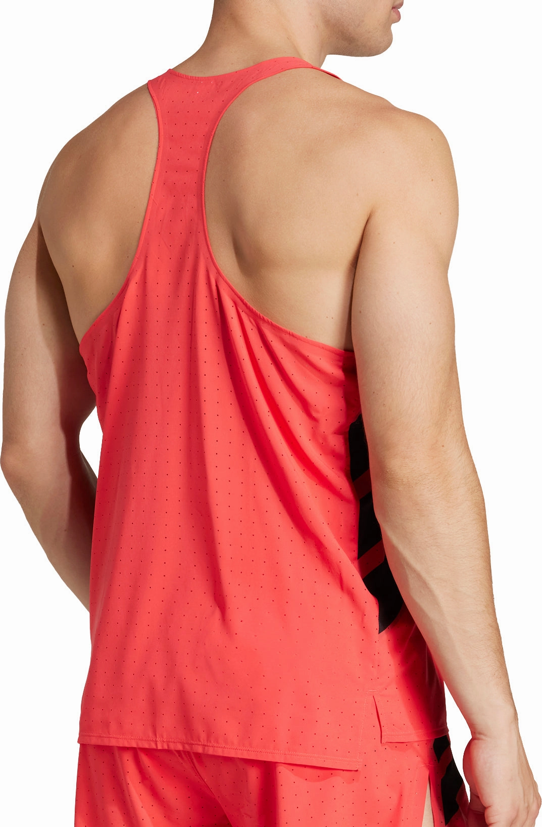 blurriness adidas Adizero Road To Records Mens Running Vest - Red