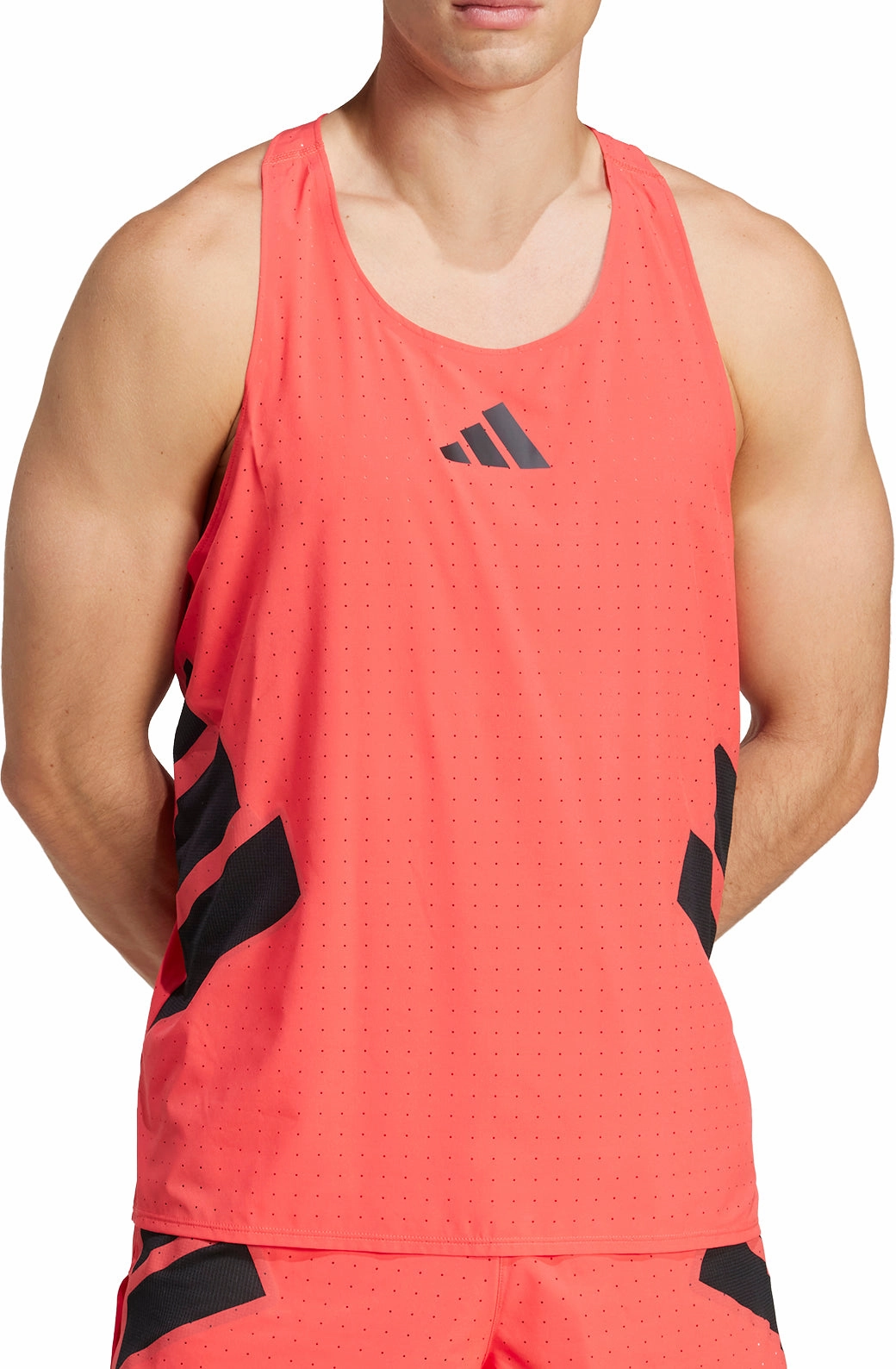 Weatherproof Sealing adidas Adizero Road To Records Mens Running Vest - Red