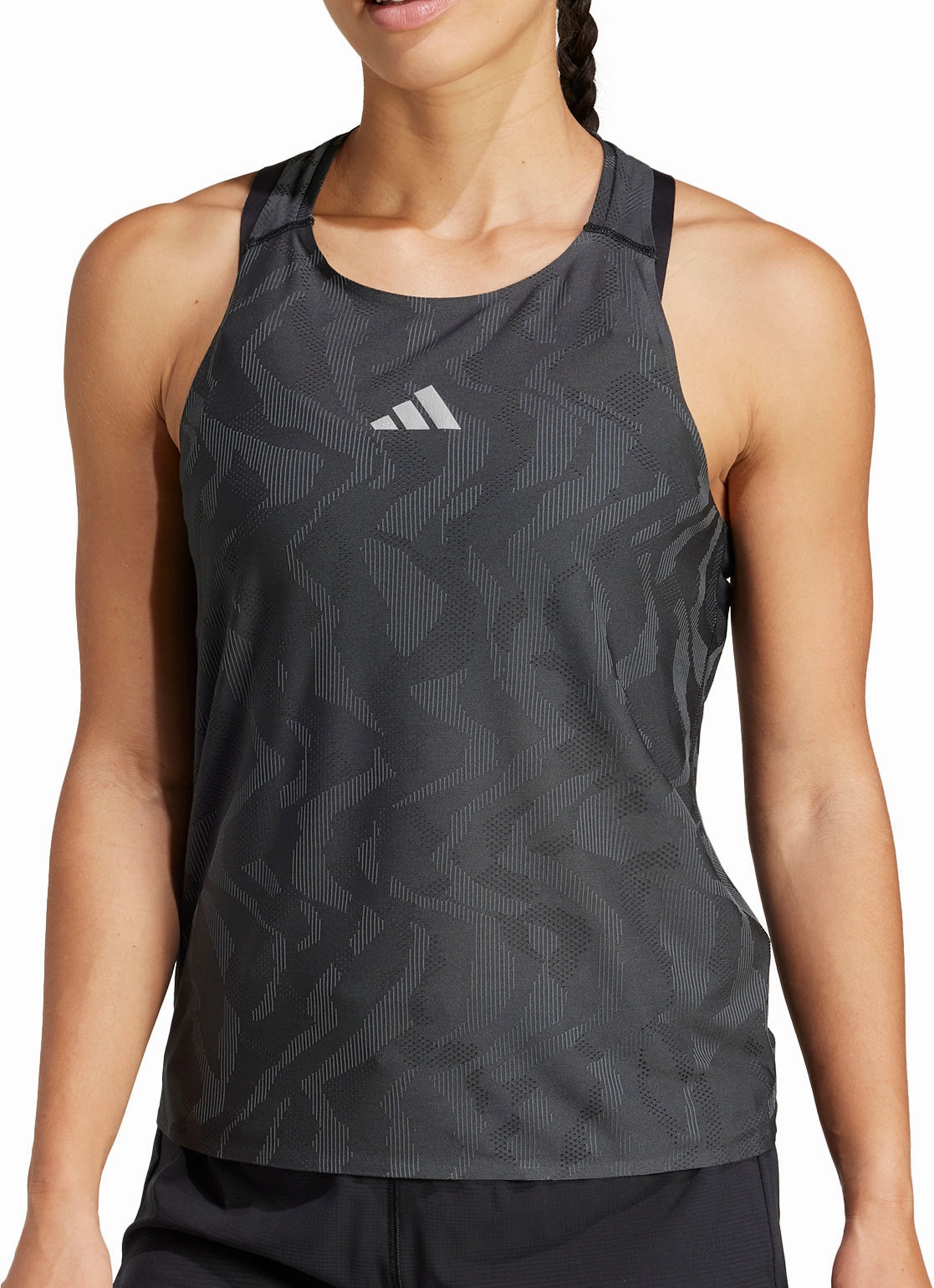 adidas Ultimate Engineered ClimaCool  Womens Running Vest Tank Top - Black BondedSeamlessConstruction trim venue