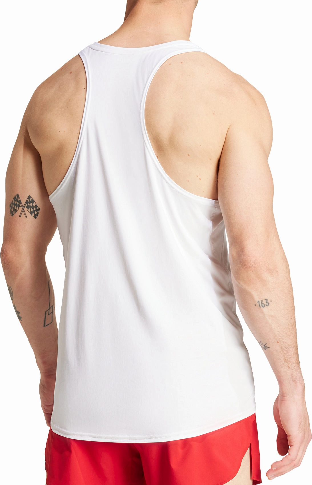 compression support Non Irritating Seam Finish adidas Adizero Essentials Mens Running Vest - White
