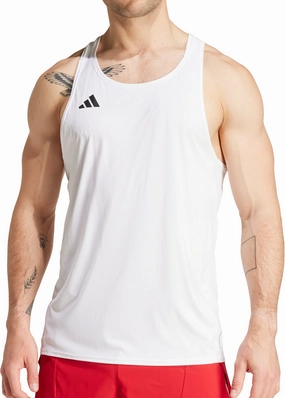 Easy to match extent adidas Adizero Essentials Mens Running Vest - White