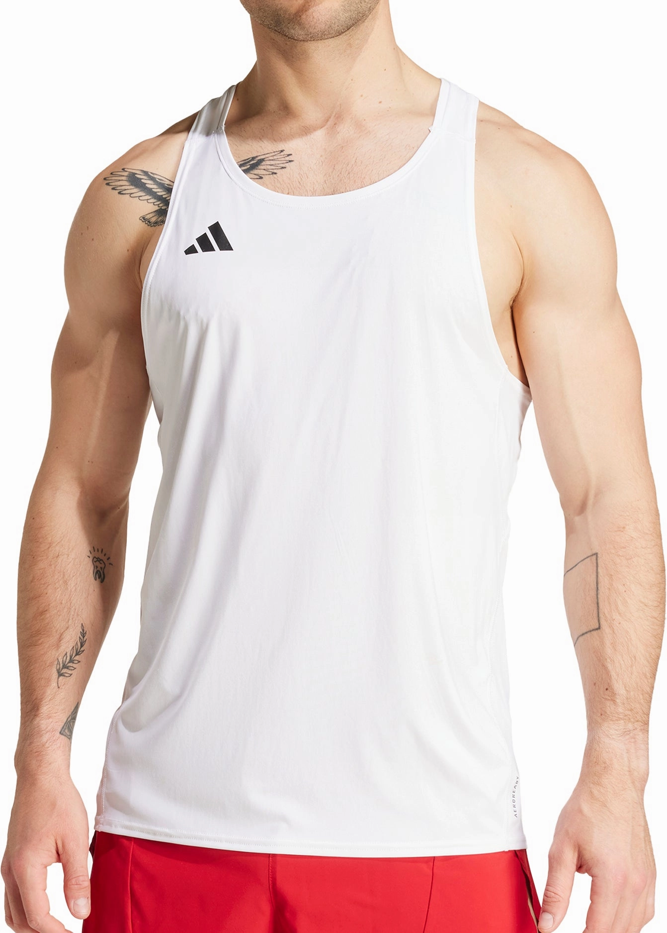Easy to match extent adidas Adizero Essentials Mens Running Vest - White