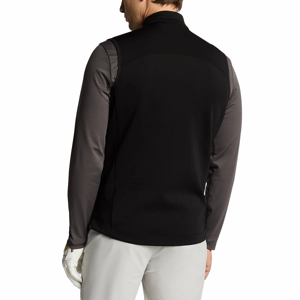 Lyle & Scott Hybrid Quilted Full Zip Golf Vest - Jet Black Adjustable Side Tabs