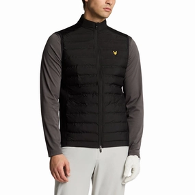Lyle & Scott Hybrid Quilted Full Zip Golf Vest - Jet Black Elegant
