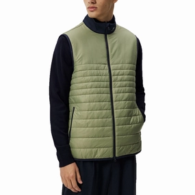 relief multi - color J.Lindeberg Martino Quilt Hybrid Golf Vest - Oil Green