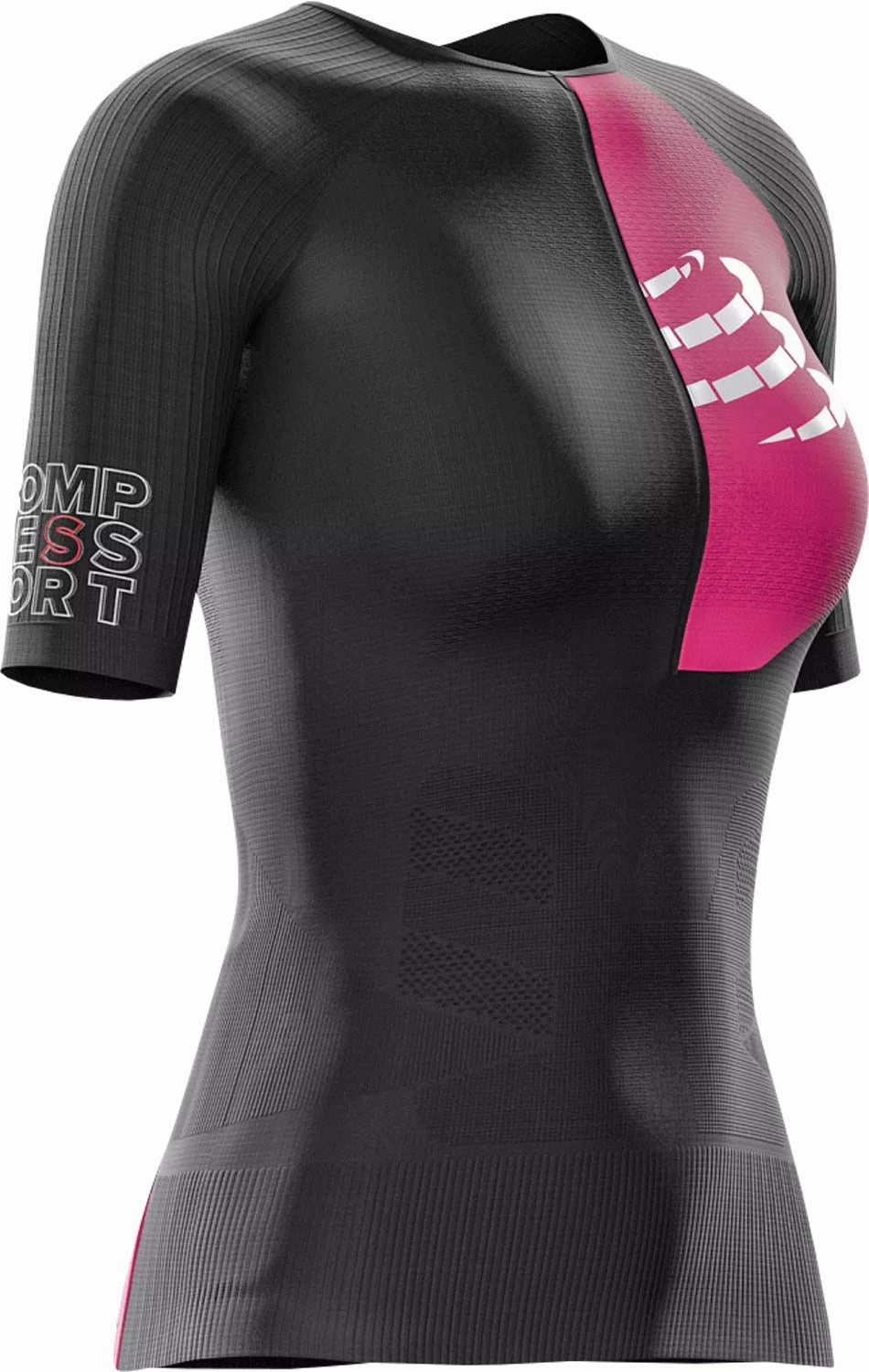 Compressport Tri Postural Aero Short Sleeve Womens Running Top - Black ReinforcedStitching