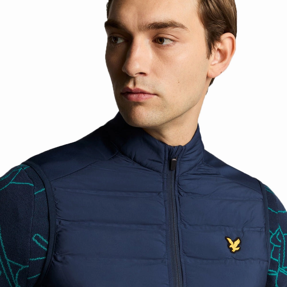 Lyle & Scott Hybrid Quilted Full Zip Golf Vest - Ryder Blue school wear