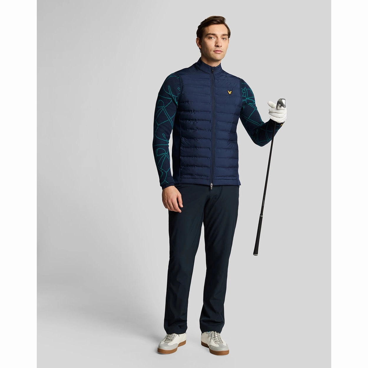 Faith participation Lyle & Scott Hybrid Quilted Full Zip Golf Vest - Ryder Blue