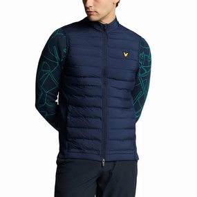 abnormal Lyle & Scott Hybrid Quilted Full Zip Golf Vest - Ryder Blue