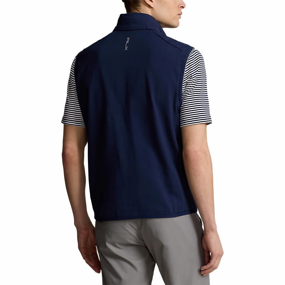 Unique Look Stretchable Panels RLX Ralph Lauren Panelled Stretch Terry Golf Vest  - French Navy