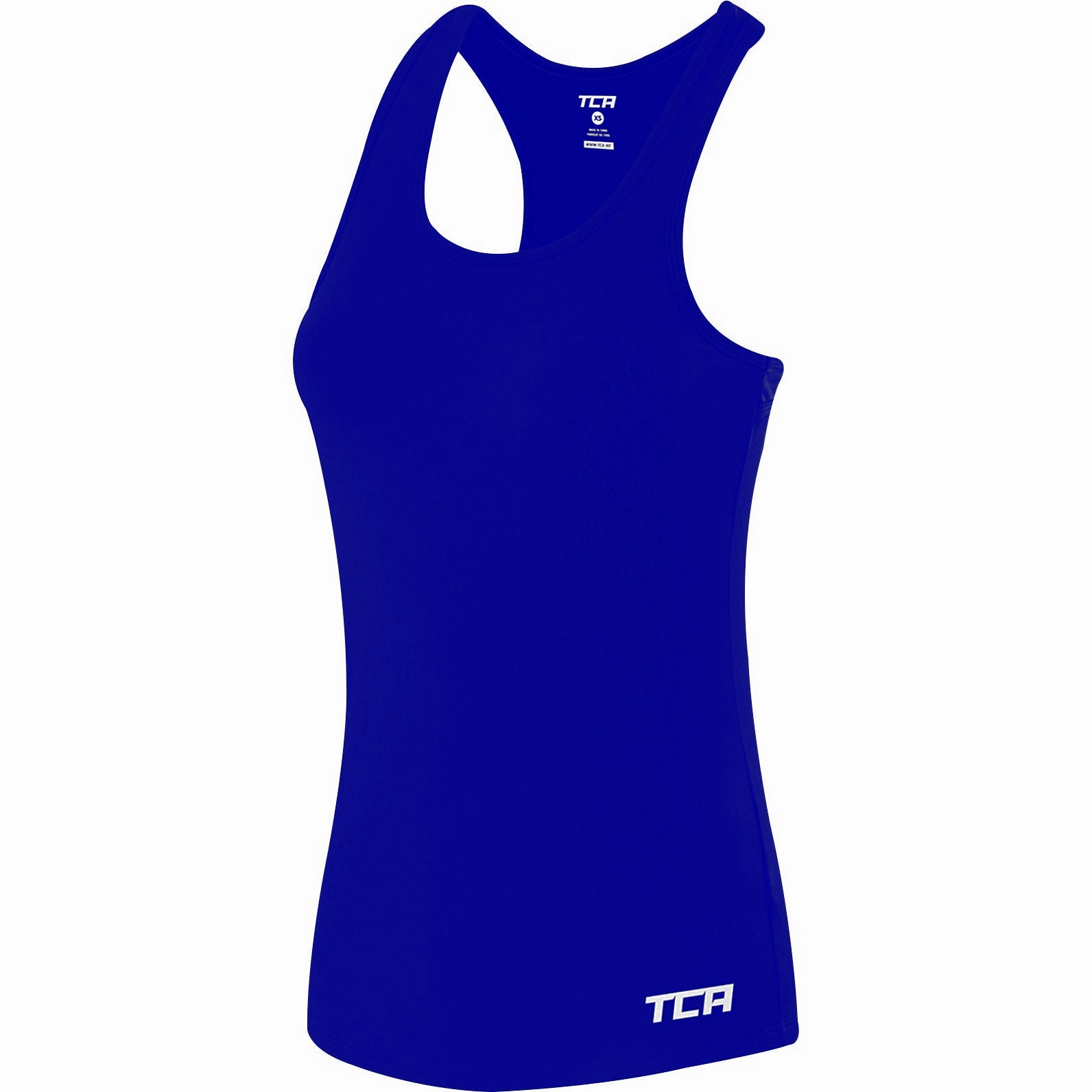 Reflective Safety Details Reinforced Armholes TCA Tech Racerback Womens Running Vest Tank Top - Blue