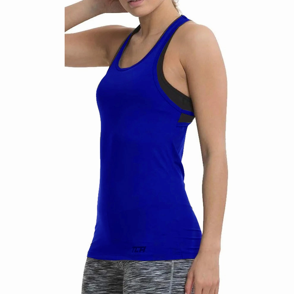 TCA Tech Racerback Womens Running Vest Tank Top - Blue Flame Retardant Material