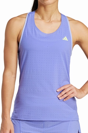 adidas Adizero Womens Running Vest Tank Top - Blue Form Fitting Reinforced Edging