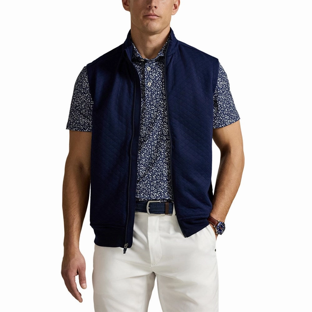RLX Ralph Lauren Classic Fit Quilted Double-Knit Golf Vest - Refined Navy Minimalist Aesthetic set of two