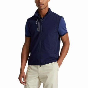 rayon material narrow size RLX Ralph Lauren Tech Terry Golf Vest - French Navy