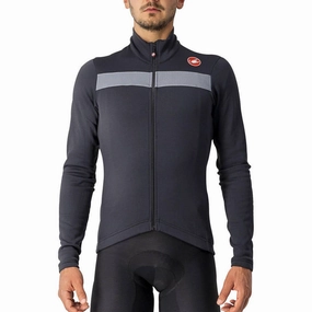 Castelli Puro 3 Long Sleeve Mens Cycling Jersey - Black Reflective accents