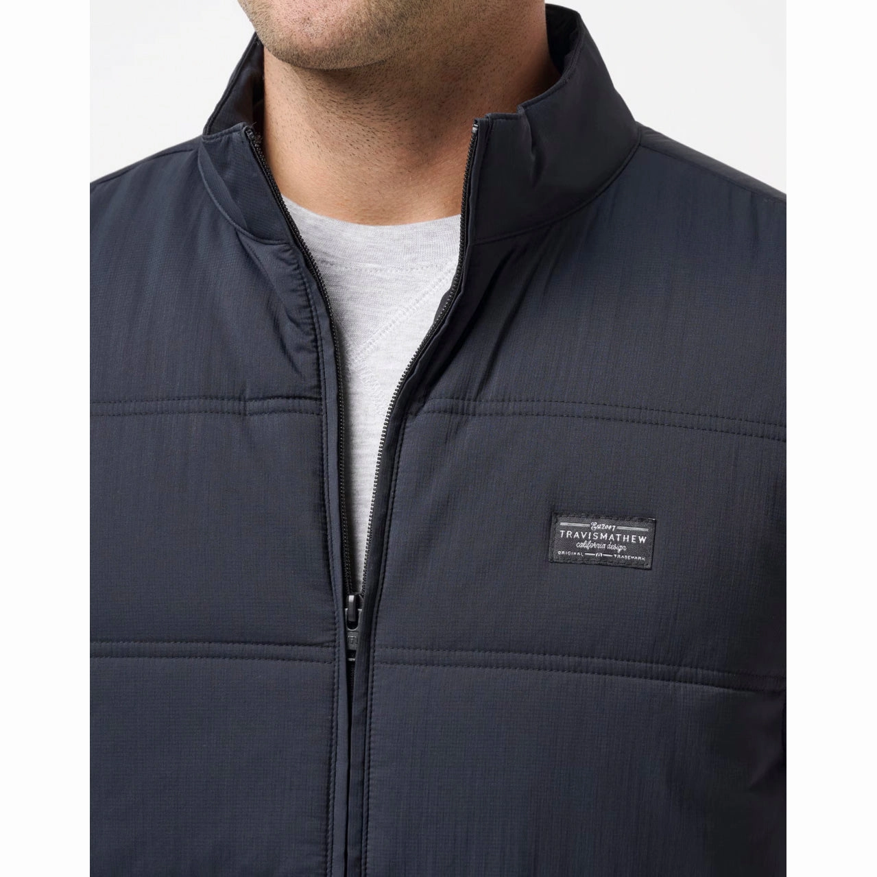 Travis Mathew Palisades Puffer Golf Vest - Black Easy Care Material narrow size