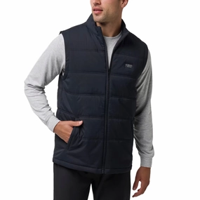 Travis Mathew Palisades Puffer Golf Vest - Black Reinforced Hemline