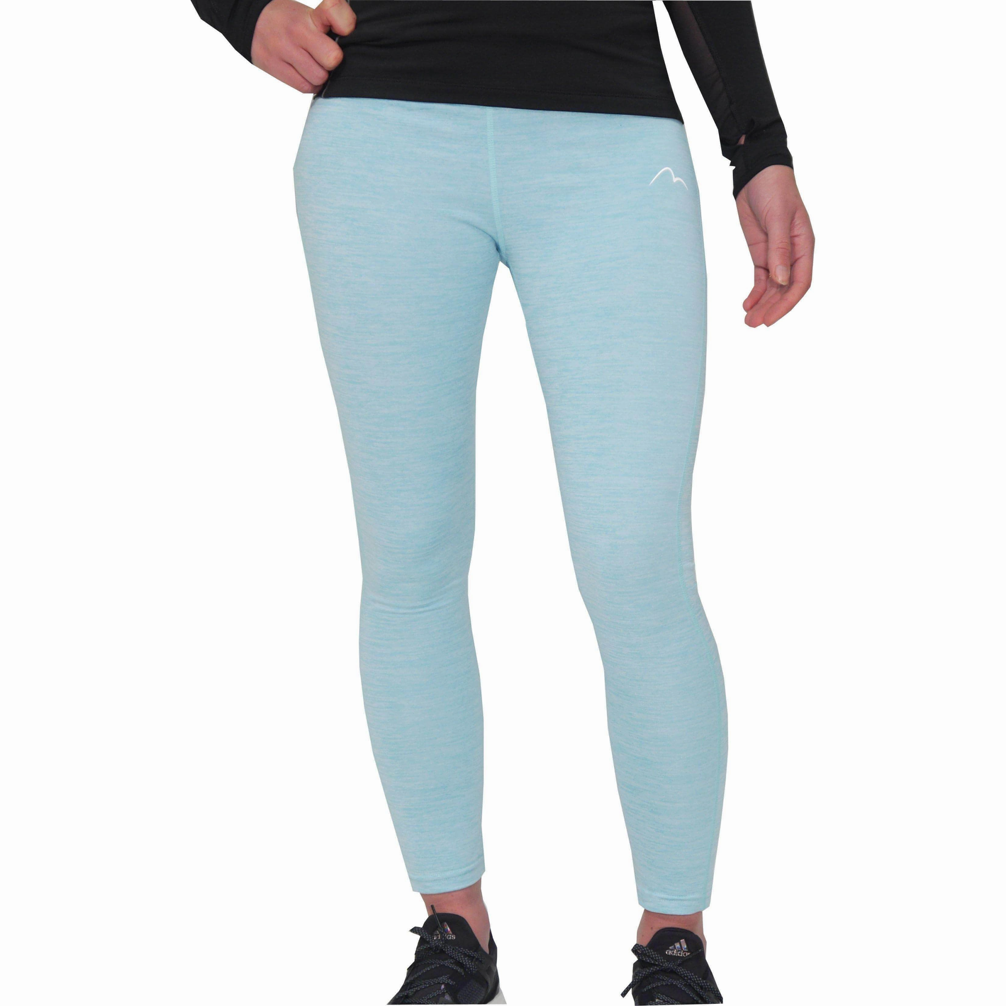 Model More Mile Heather Girls Long Running Tights - Blue