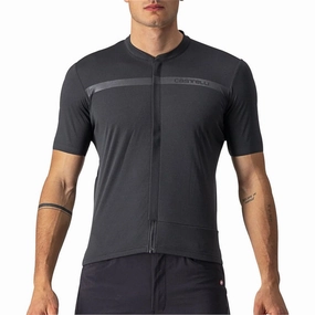 entertainment Convertible Collar System Castelli Unlimited Allroad Short Sleeve Mens Cycling Jersey - Grey