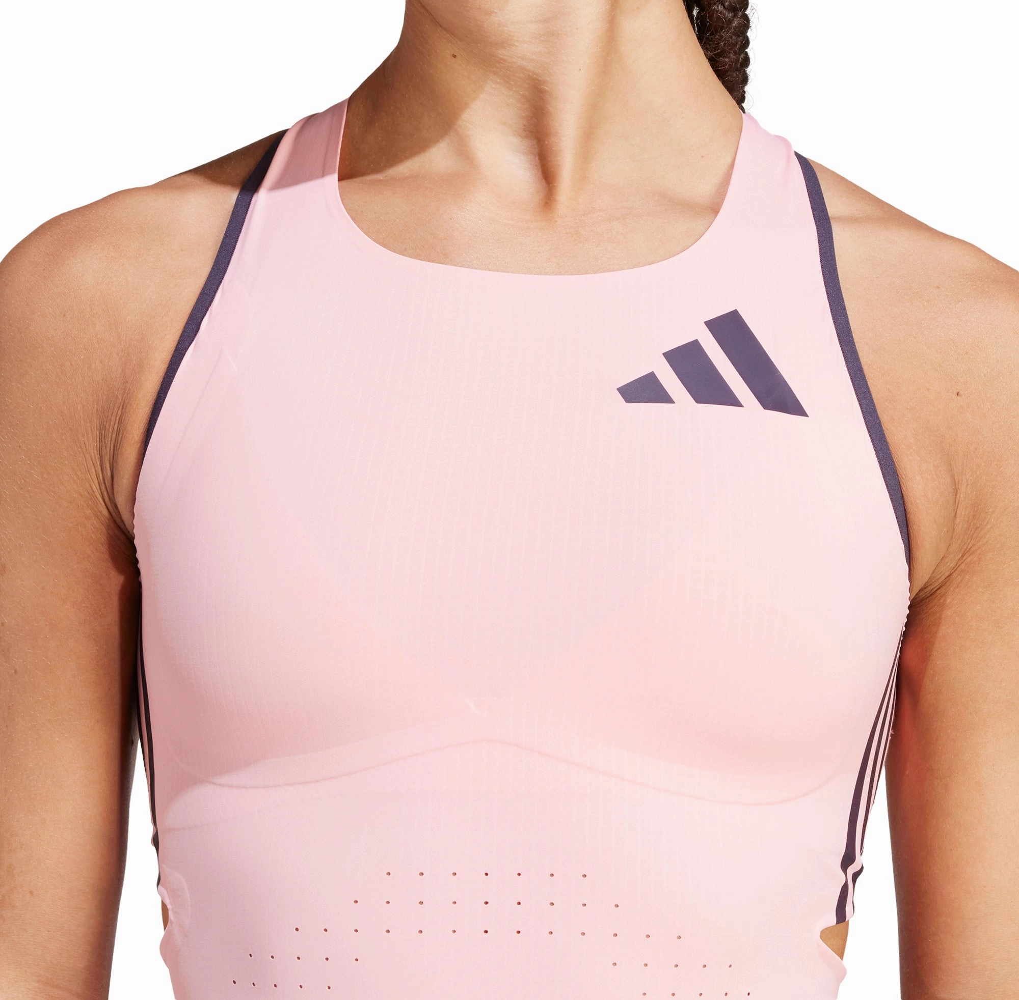 adidas Adizero Promo Womens Running Crop Top - Pink Stretchy