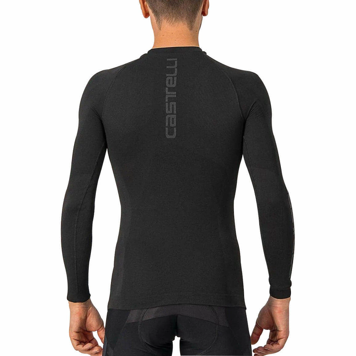 ReinforcedKneePanels Abrasion-resistant Castelli Core Seamless Long Sleeve Mens Cycling Base Layer - Black
