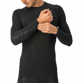 Castelli Core Seamless Long Sleeve Mens Cycling Base Layer - Black popular in mountainous areas Odor Resistant Tech