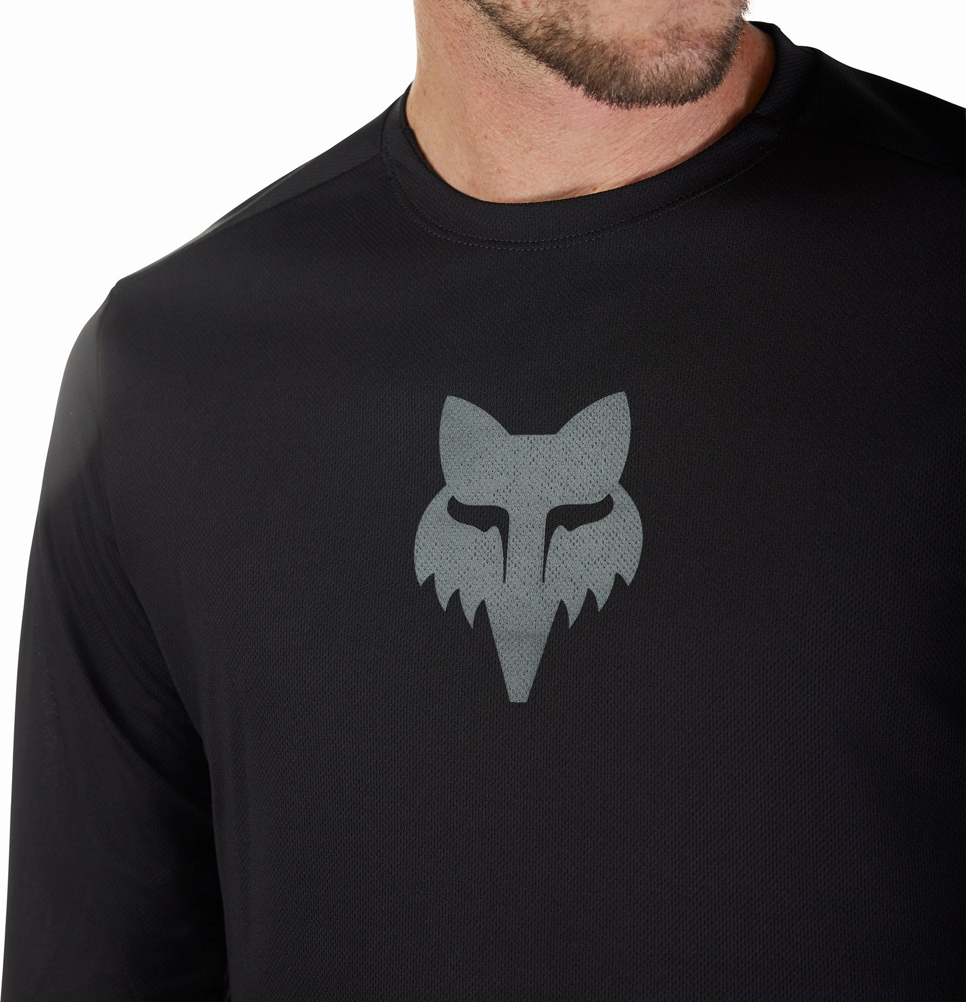Fox Ranger Fox Head Long Sleeve Mens Cycling Jersey - Black archery rubber