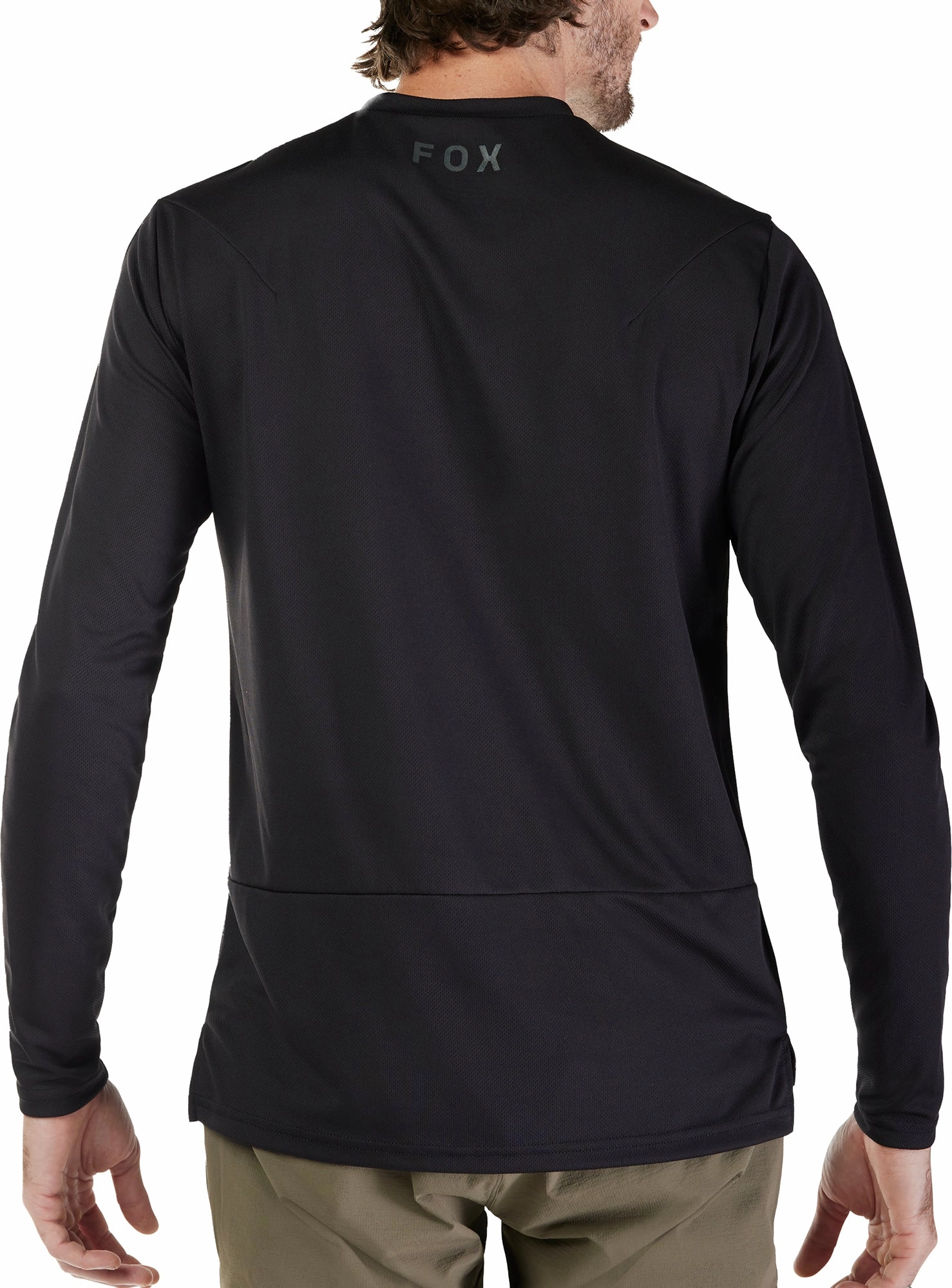 StaticDissipating Fibers Fox Ranger Fox Head Long Sleeve Mens Cycling Jersey - Black