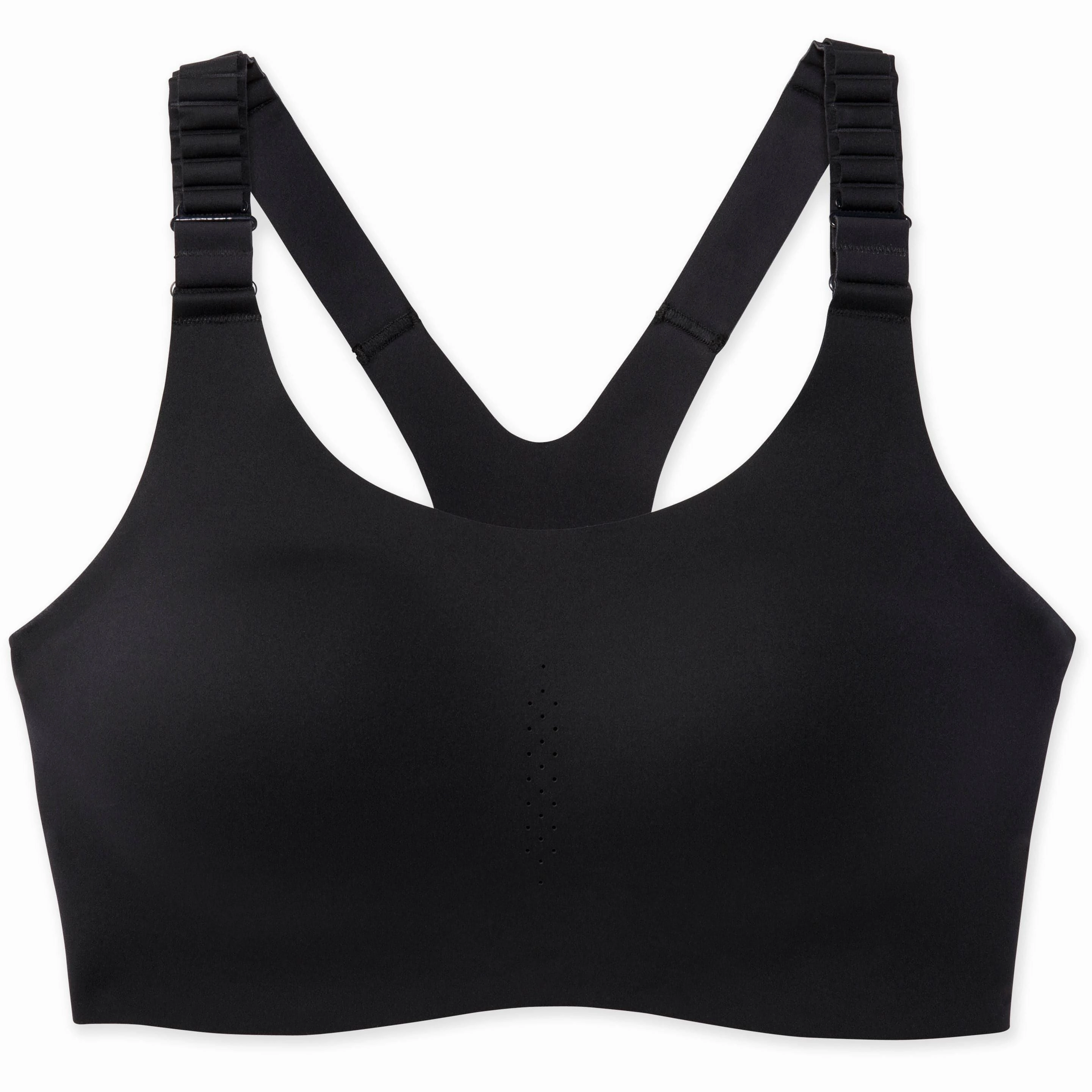 Brooks Dare Racerback Run 2.0 Womens Running Sports Bra - Black Tapered Silhouette Adjustable drawstring