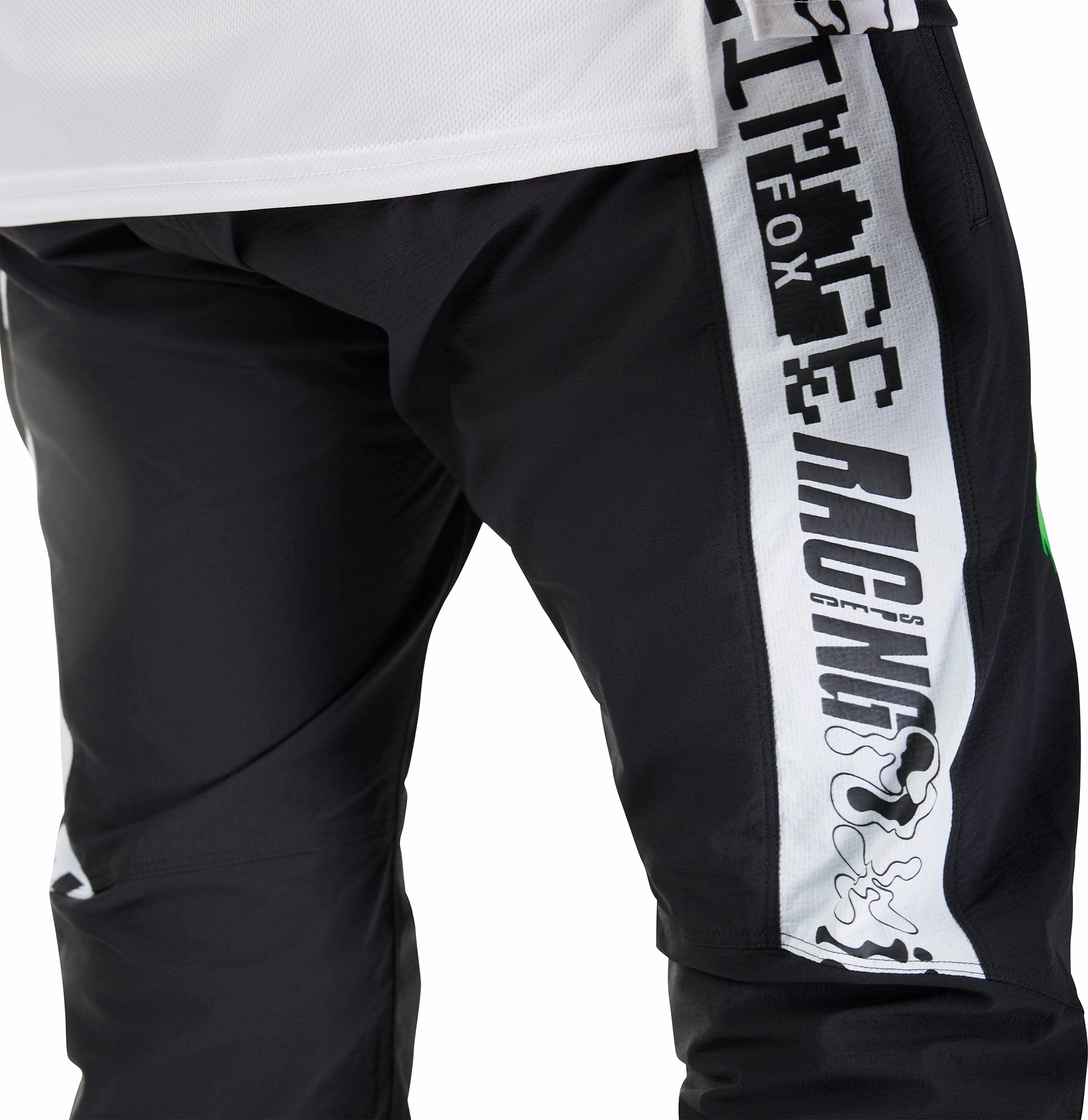ElasticCuffs Biodegradable Fox Ranger Grid Mens Cycling Trousers - Black