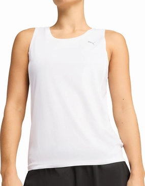 rigidity thought Puma Velocity Womens Running Vest Tank Top - White