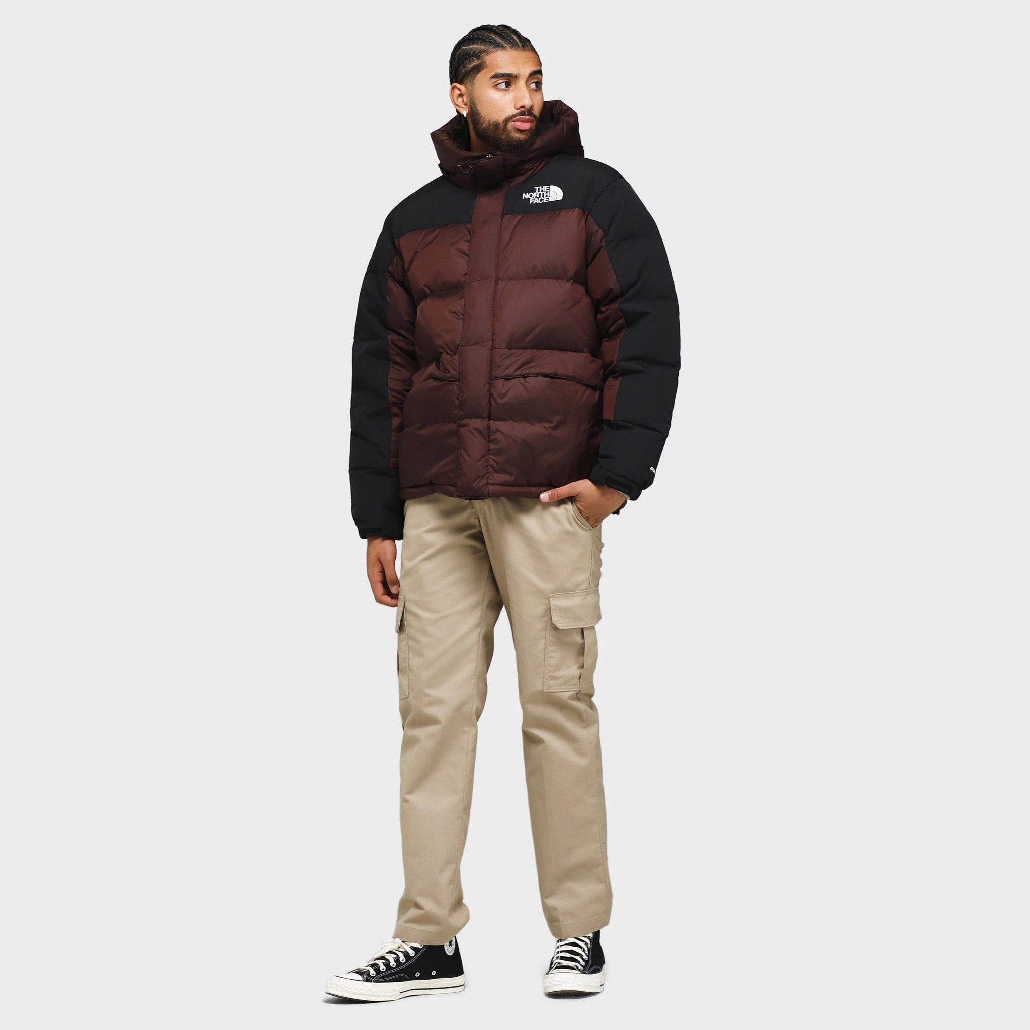 dye The North Face HMLYN Down Parka Coal Brown / TNF Black