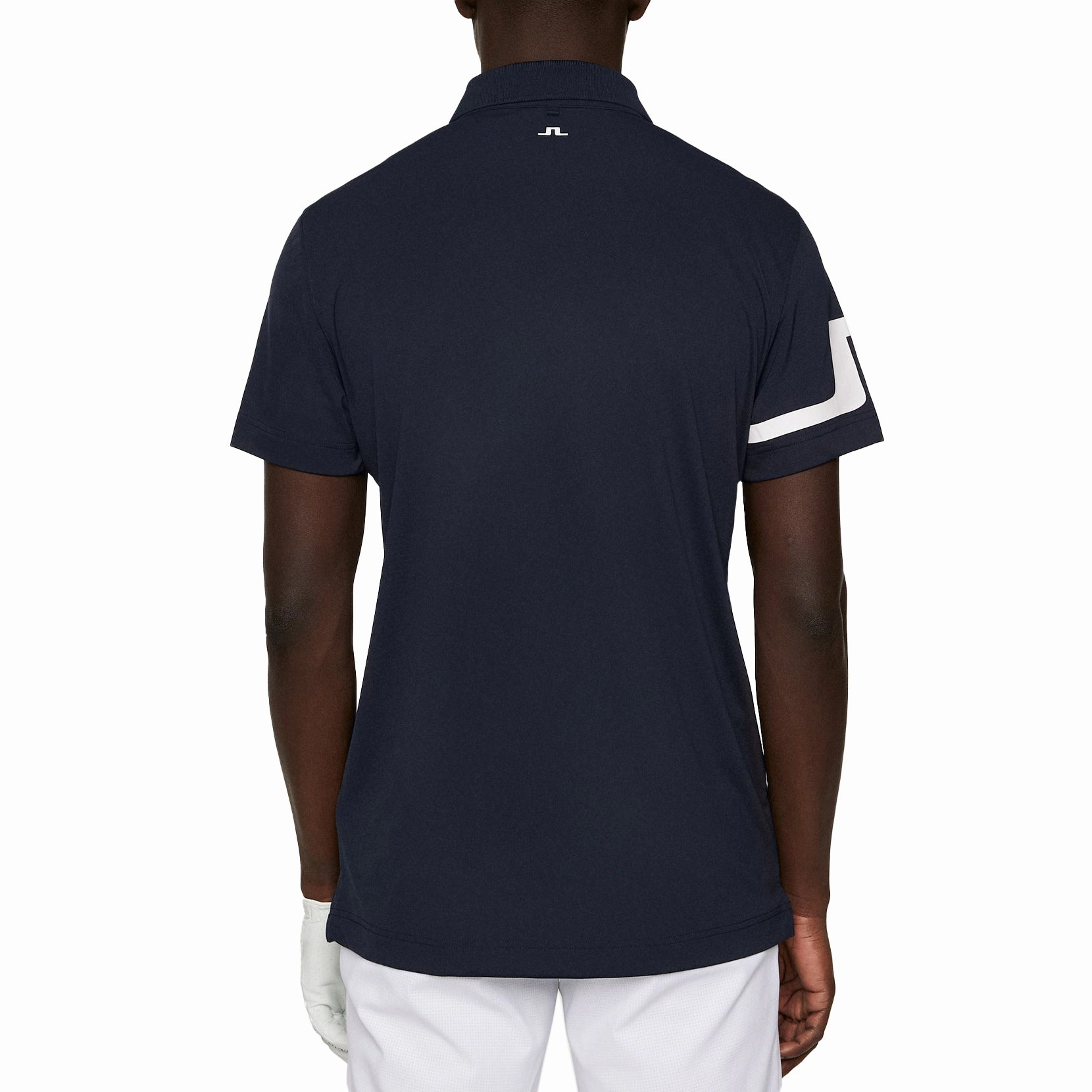 J.Lindeberg Heath Regular Fit Golf Polo Shirt - JL Navy Subtle ToneOnTone Stitching AntiStatic Fabric Treatment