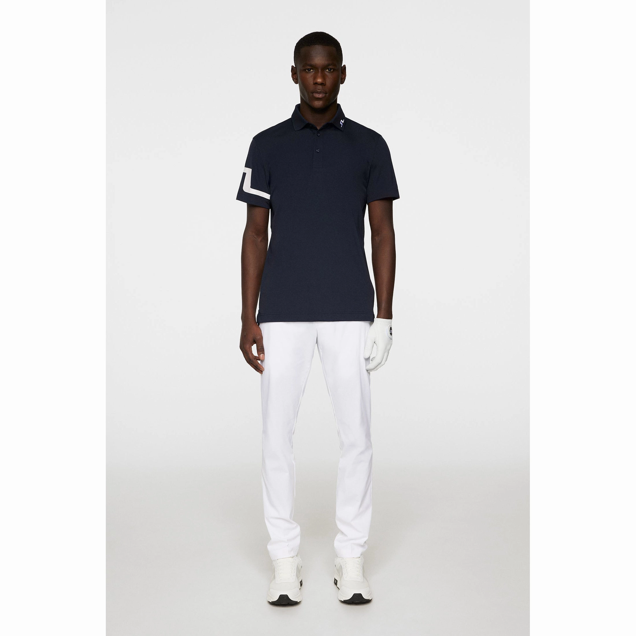 J.Lindeberg Heath Regular Fit Golf Polo Shirt - JL Navy Flexible Waistband