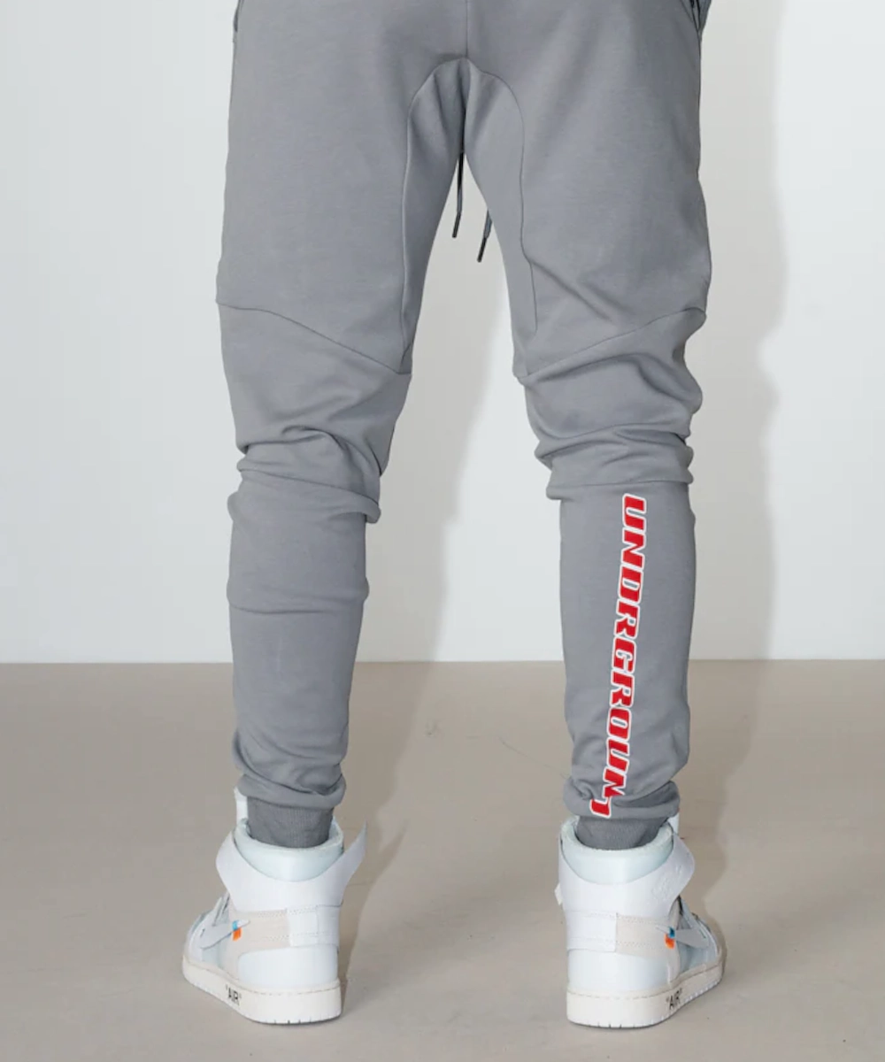yoga mode Wonder Fit UNDRGROUND ??Out Tha Mud' Tapered Joggers (Grey/Red)