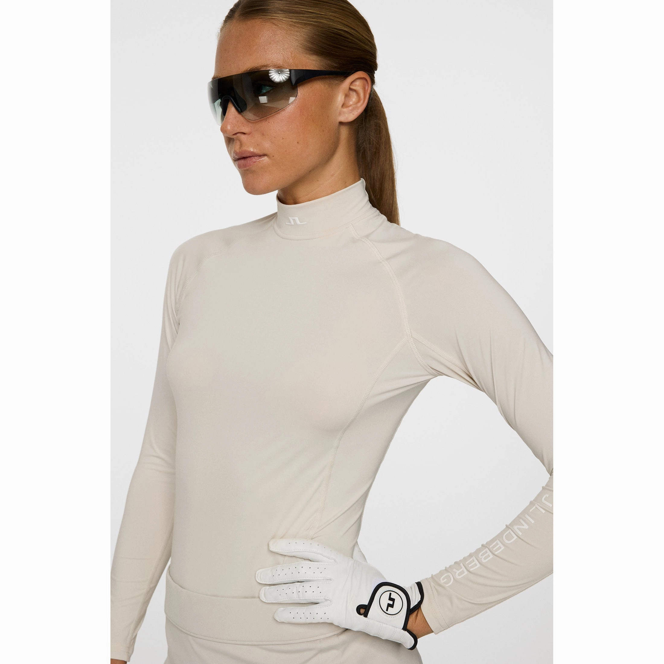 Summer Fashion Durable Fabric J.Lindeberg Women's Ella Compression Golf Shirt - Moonbeam