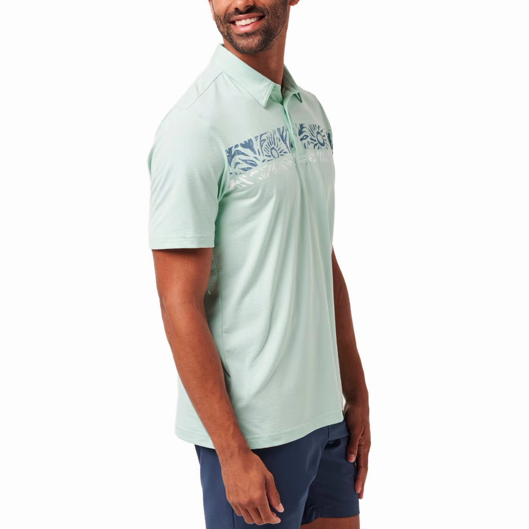 Multipanel Construction Golf Clubhouse Travis Mathew Salt Rock Golf Polo Shirt  - Eggshell Blue