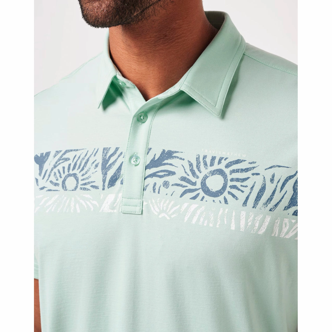 Non Iron Finish Travis Mathew Salt Rock Golf Polo Shirt  - Eggshell Blue