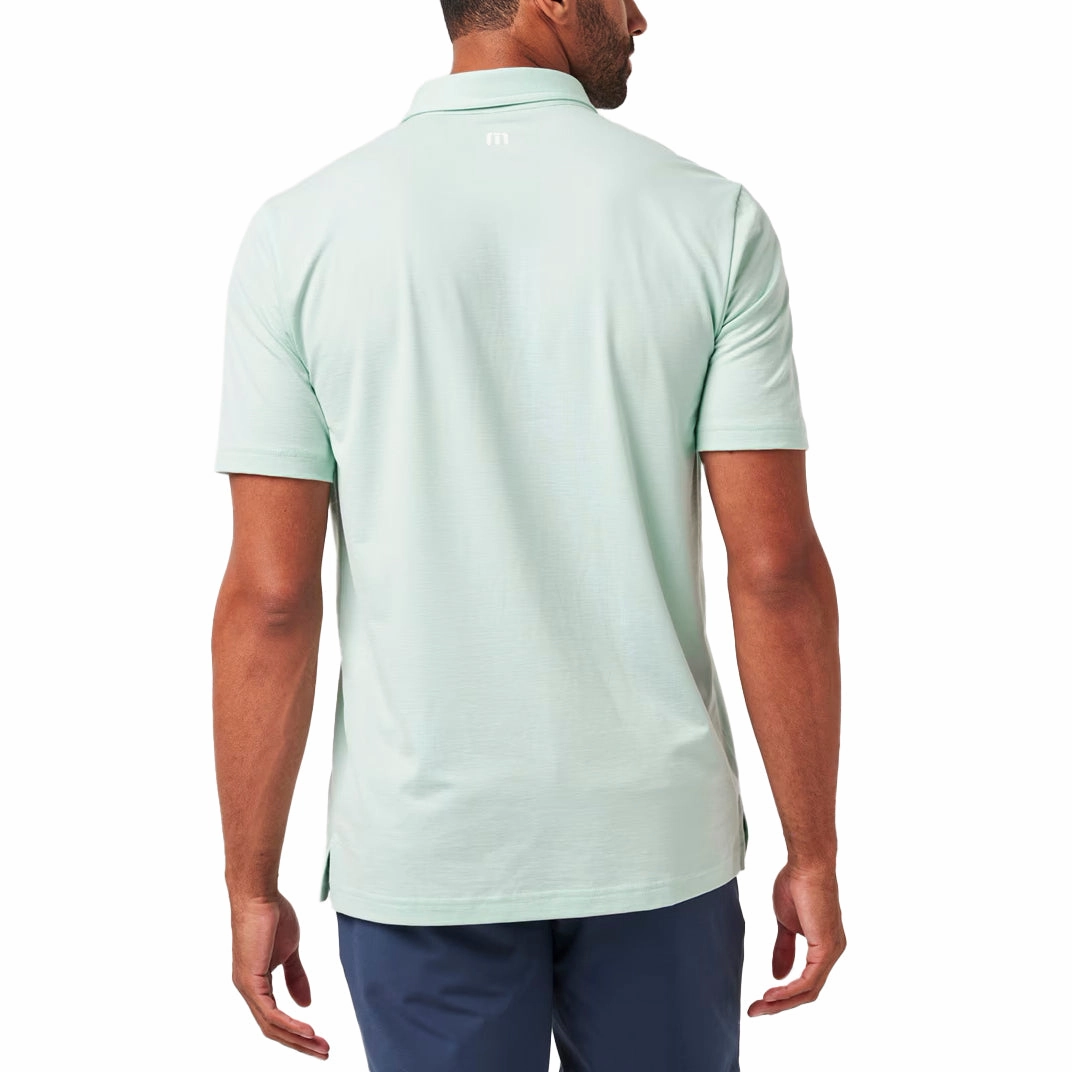 Travis Mathew Salt Rock Golf Polo Shirt  - Eggshell Blue Summer Staple ComfortStretch Collar