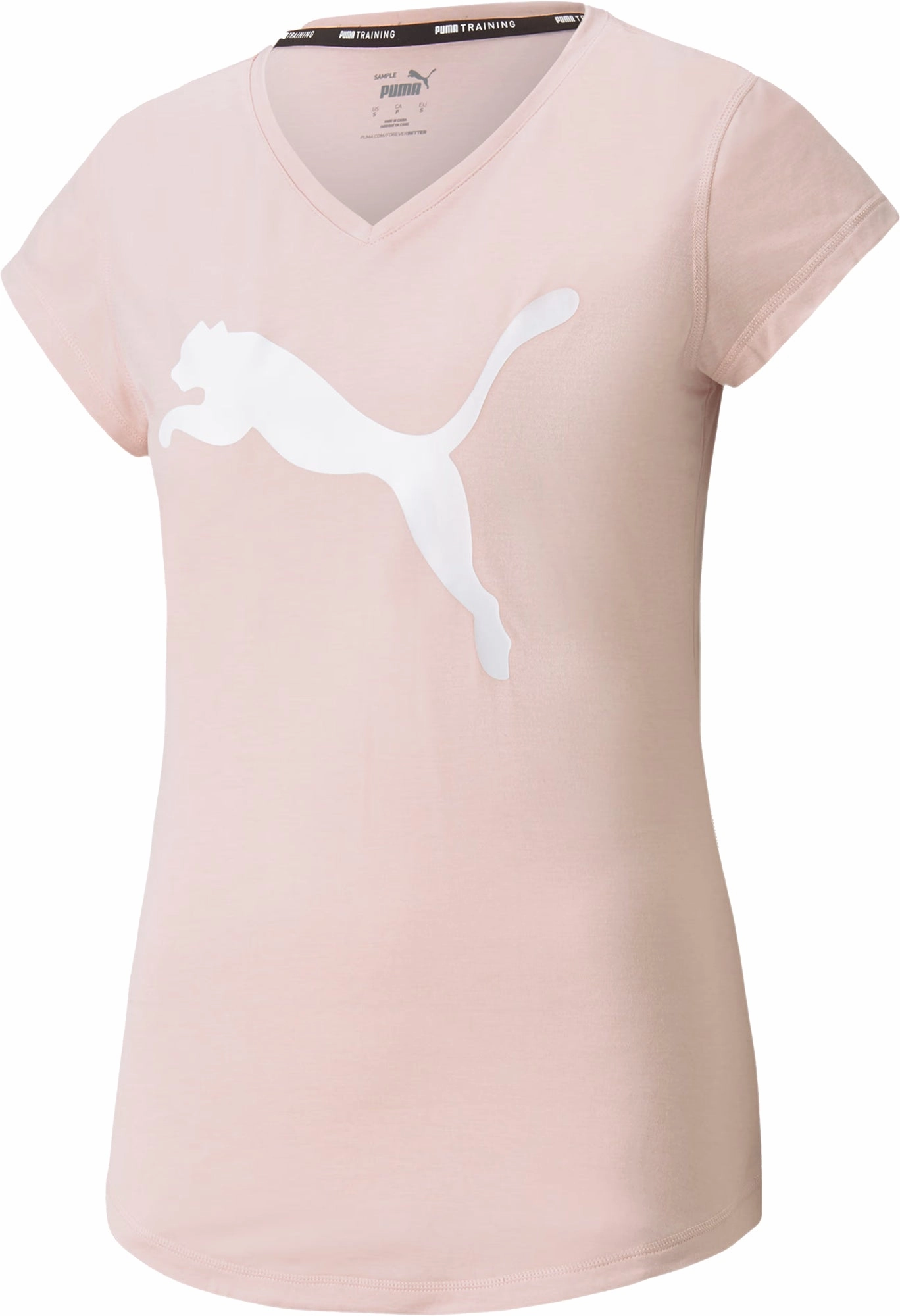 NonRestrictive Cut Puma Favourite Heather Cat Short Sleeve Womens Training Top - Pink