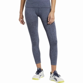 Reebok United By Fitness MYOKNIT Seamless Womens 7/8 Training Tights - Navy Windproof-protection