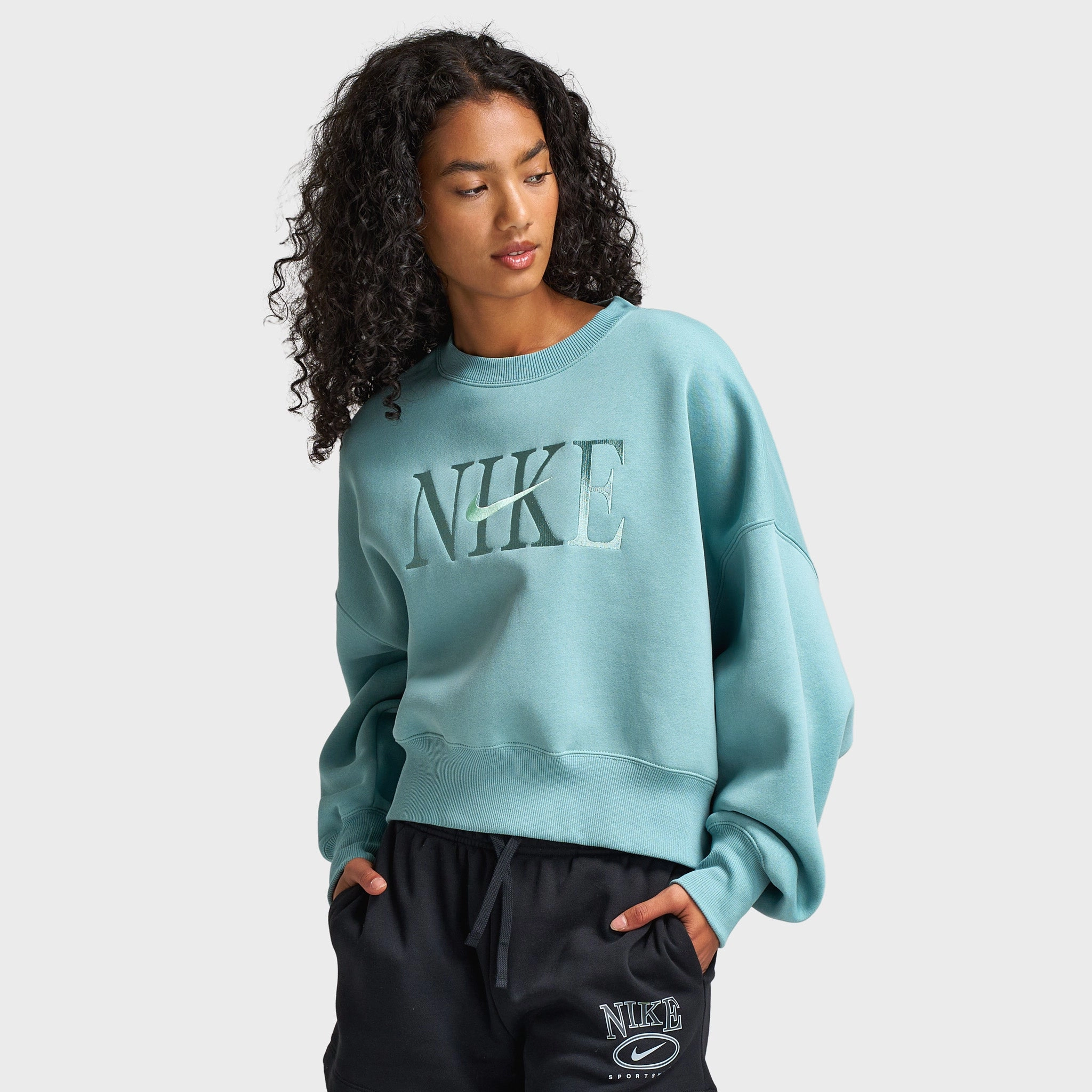 Nike Sportswear Women's Phoenix Fleece Oversized Crewneck Cannon / Mint Foam Scratch Resistant Zippers