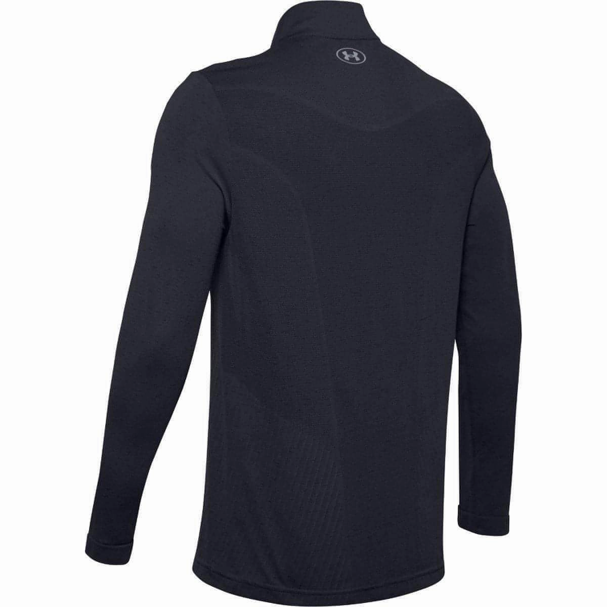 Under Armour Seamless Half Zip Long Sleeve Mens Training Top - Black Quiet Core