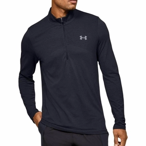 Calm Wave Joy Mood Under Armour Seamless Half Zip Long Sleeve Mens Training Top - Black