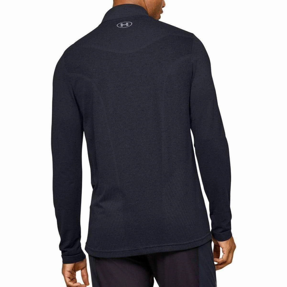 BreathableFabric Under Armour Seamless Half Zip Long Sleeve Mens Training Top - Black