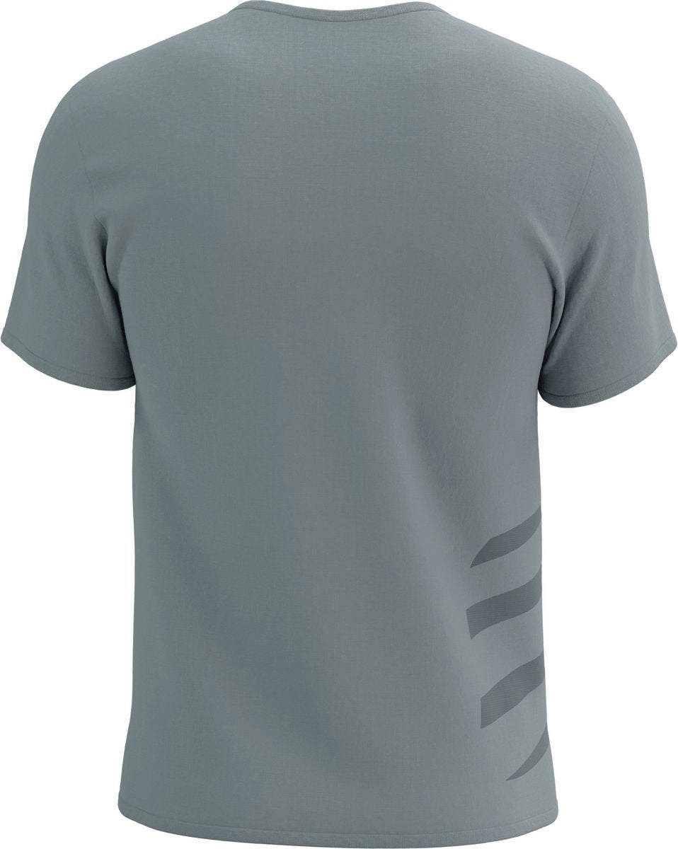 Compressport Logo Short Sleeve Mens Running Top - Grey Perfect For Relaxing