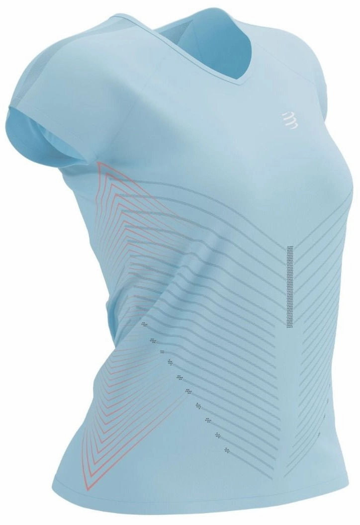 Compressport Performance Short Sleeve Womens Running Top - Blue bodybuilding