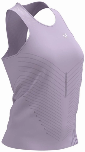 Reinforced Seams Adjustable Waistband Compressport Performance Womens Running Vest Tank Top - Purple
