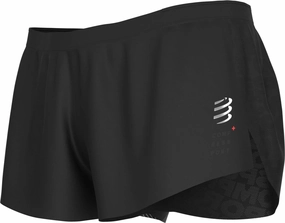 Compressport Racing Mens Split Running Shorts - Black Mood Match